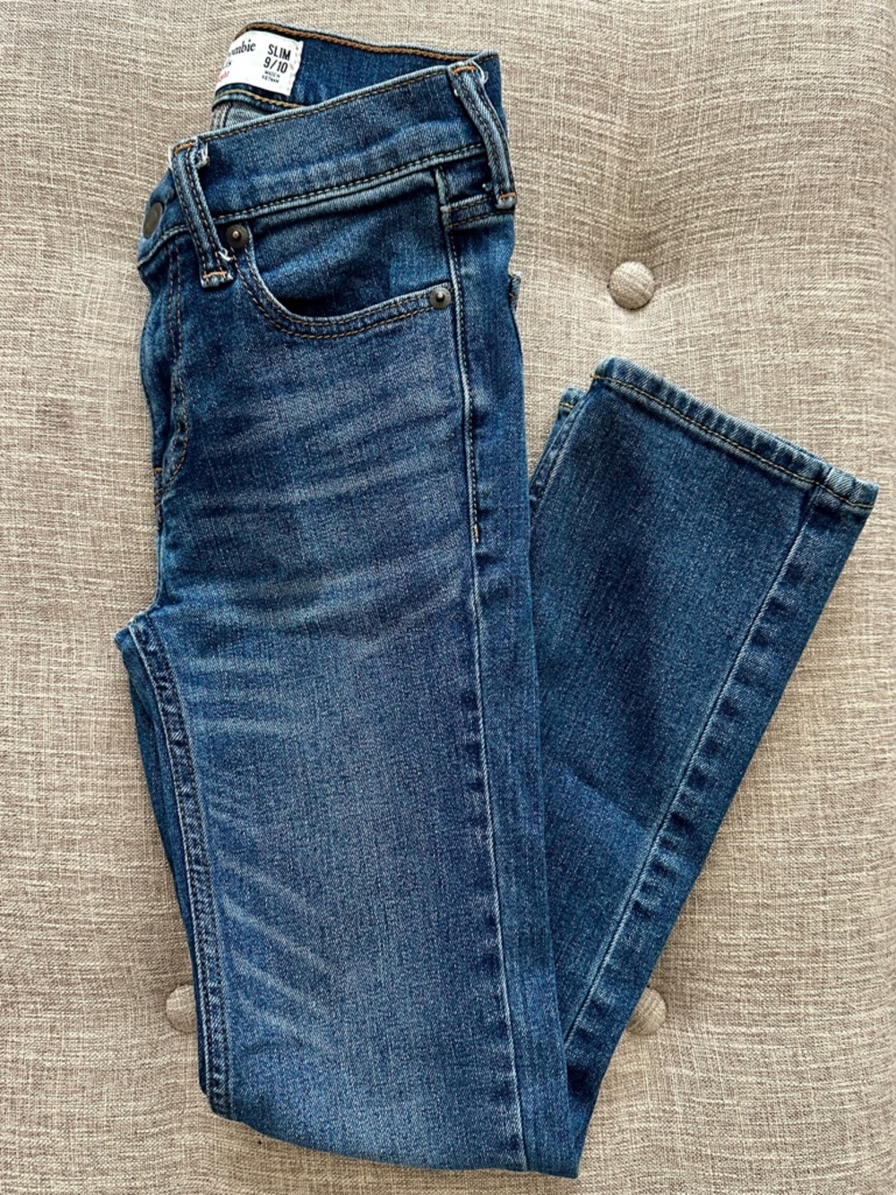 abercrombie kids blue straight slim jeans